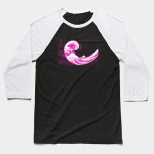 Hokusai Meets Fibonacci, Magenta Baseball T-Shirt